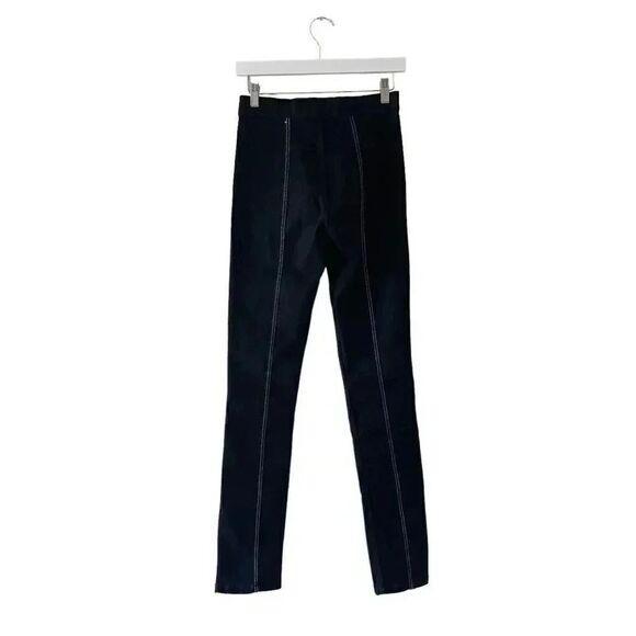 Zara Women’s Black Striped Slit High Waisted Skinny Pants SZ 4 #1130 - Picture 3 of 13